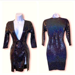 Black Sequined Party Dress XS-S